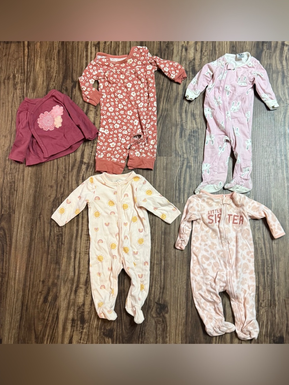 3-6 Months Baby Girls Sleepers Pajamas Footed Non-Footed Top Infants